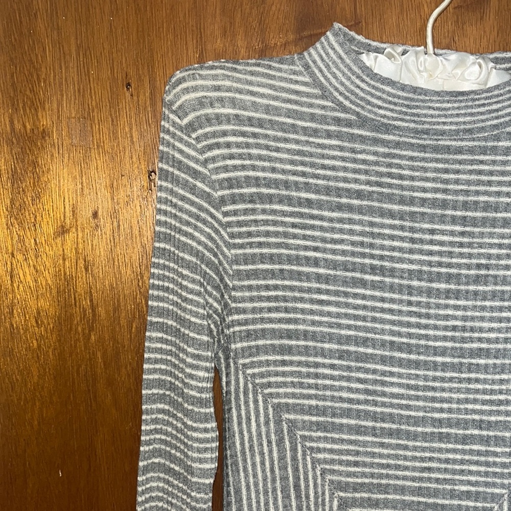 Gray and white striped bodycon dress. Very flattering size S
